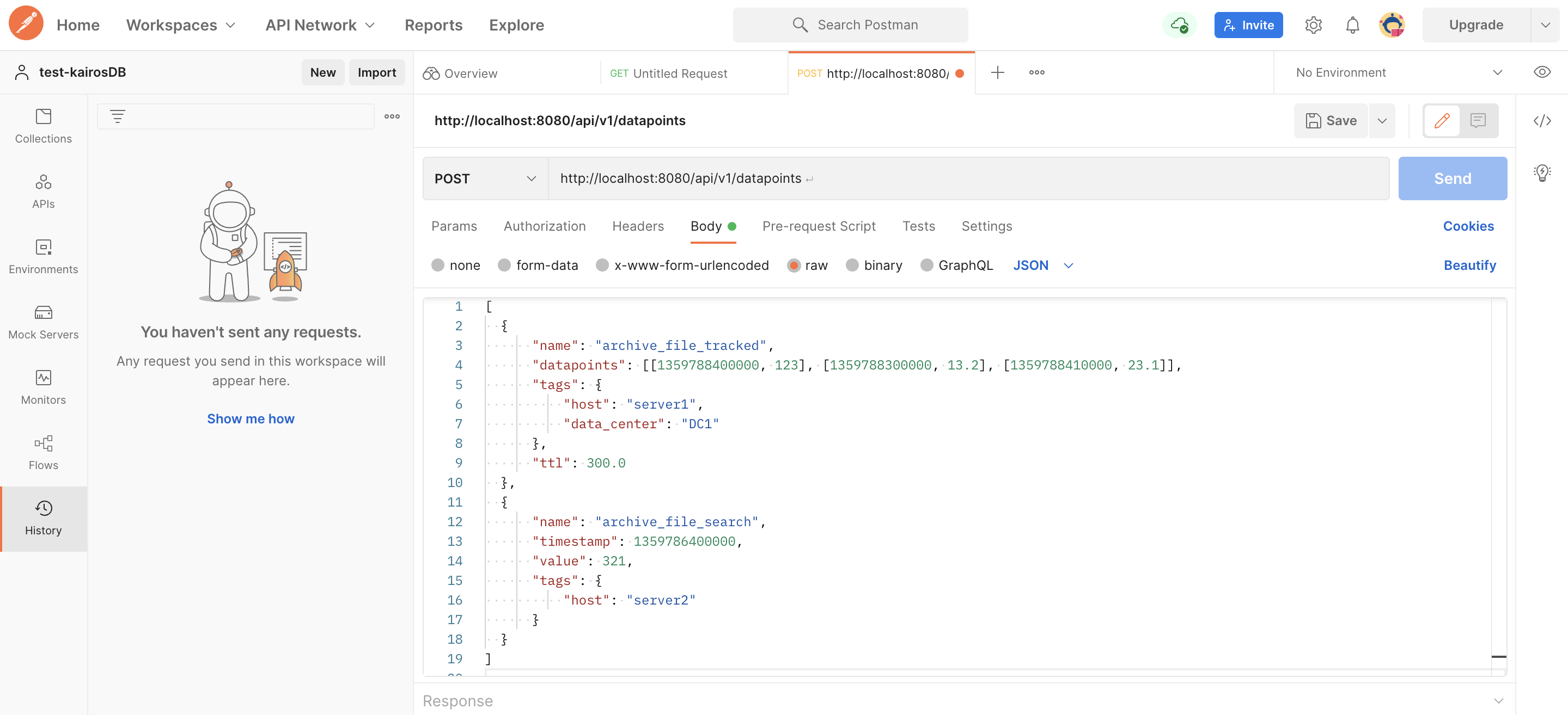 kairosdb POST request