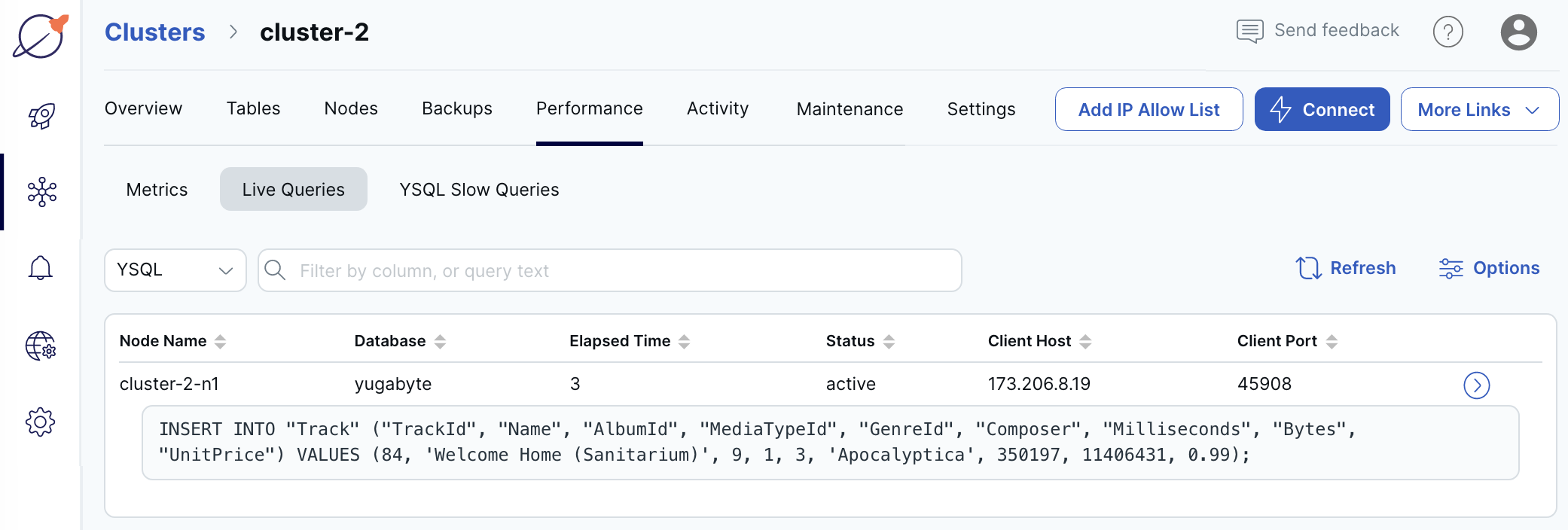 Cluster Live Queries